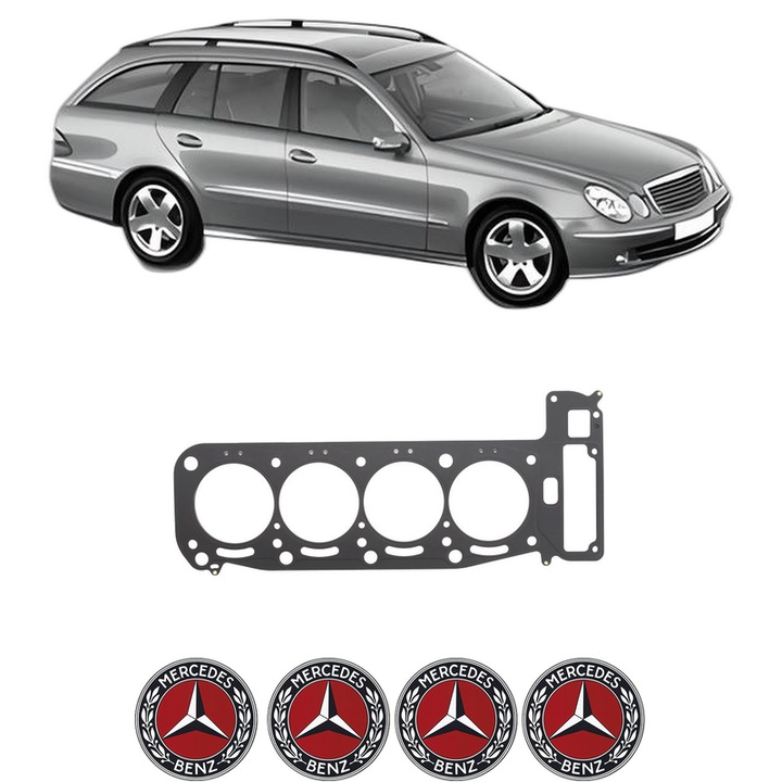 Garnitura chiuloasa MERCEDES-BENZ E-CLASS T-Model (S211) E 63 AMG (211.277) din 2006-2009 KW 378 CP 514 CMC 6208, auto, Elring, 4x Stickere auto cu MERCEDES-BENZ