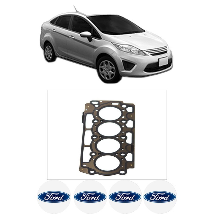 Garnitura chiuloasa FORD FIESTA Saloon 1.4 TDCi din 2002-2011 KW 50 CP 68 CMC 1399, auto, Elring, 4x Stickere auto cu FORD