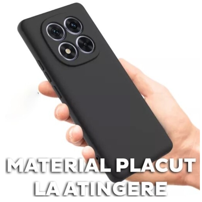 Husa telefon compatibila cu Xiaomi Redmi Note 14 Pro Plus 5G, Anti-Soc, Protectie camera, Microfibra interior ( catifea ), Margini Ridicate pentru Protectia Ecranului, Negru