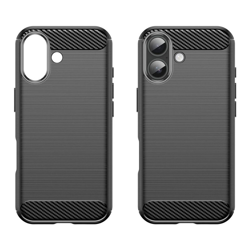Husa protectie Mat-Tech compatibila cu iPhone 17, Textura Carbon, Finisaj Mat, Anti-Shock, Rezistenta la impact, Negru