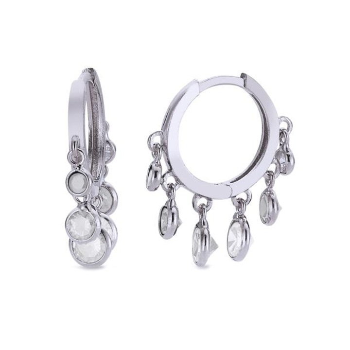 Cercei BeSpecial, Argint, Lungime 2,4, Diametru 1,6, Zirconii 4-6 mm, Zirconiudwqf