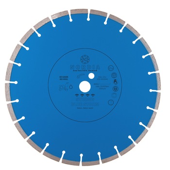 Disc diamantat NORDIA Strong Blue Storm, 450 x 25.40 x 3.6 x 10 mm, 31 segmenti, pentru masina de taiat cu apa Disc diamantat NORDIA Strong Blue Storm, 450 x 25.40 x 3.6 x 10 mm, 31 segmenti, pentru masina de taiat cu apa