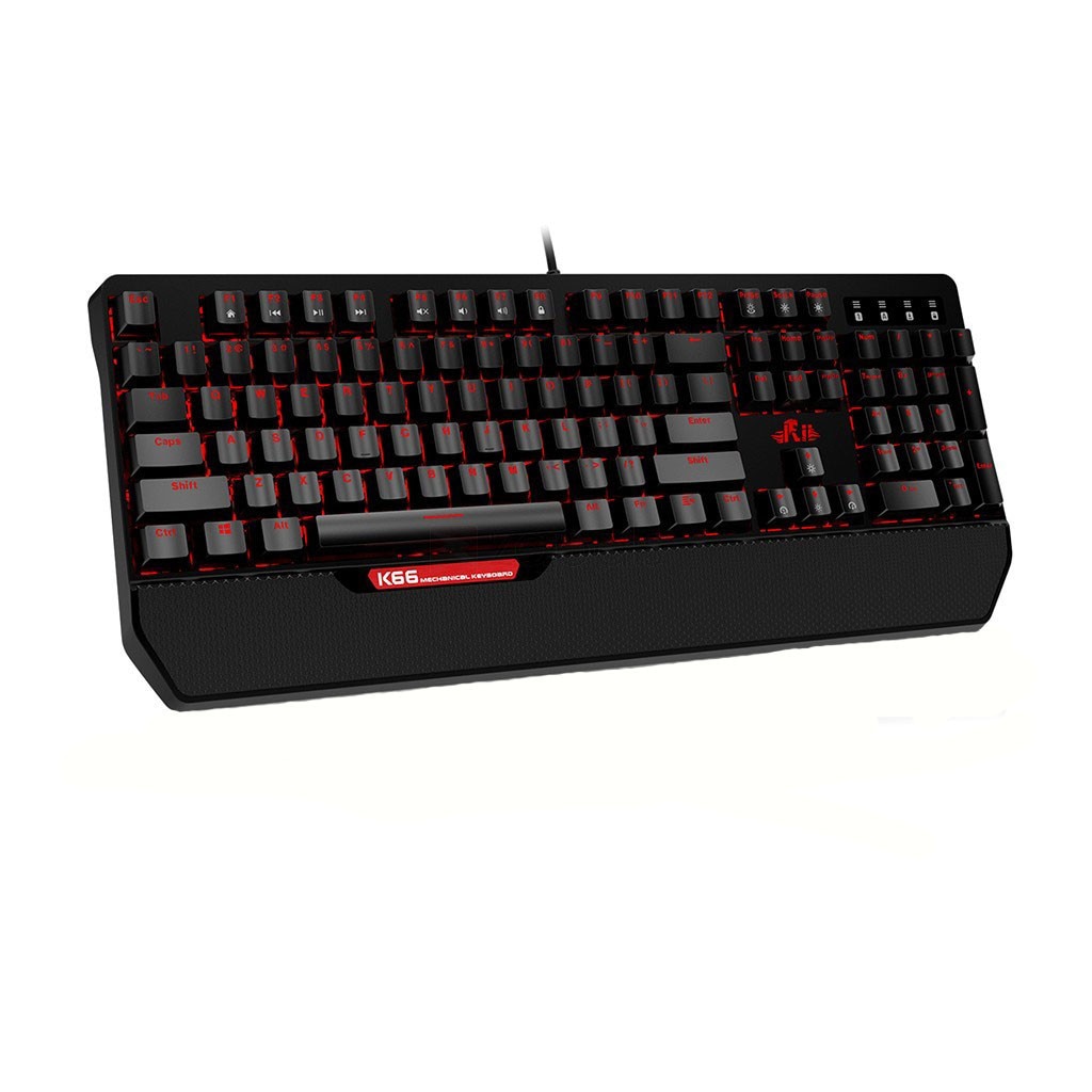 Tastatura gaming mecanica USB anti-ghosting iluminata LED, taste programabile, Rii