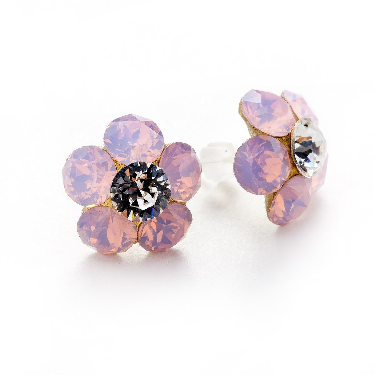 Cercei Argint DaviCrystals cu cristale floare l cu tija rose water opal