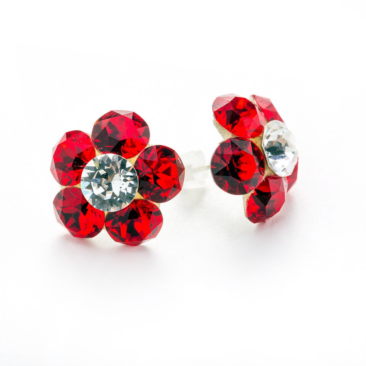 Cercei Argint DaviCrystals cu cristale floare l cu tija light siam