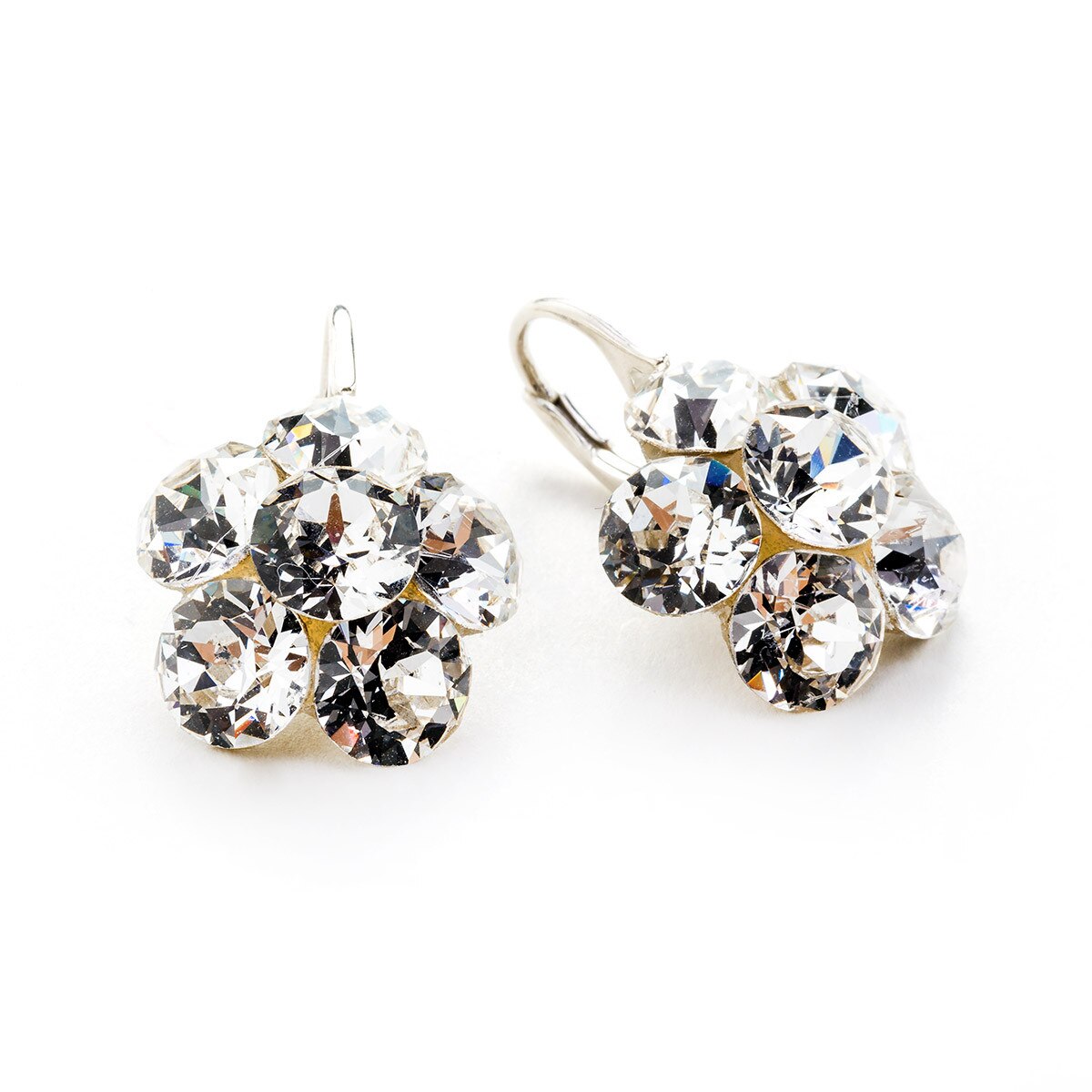 Cercei Argint DaviCrystals cu cristale floare l cu leverback mic crystal