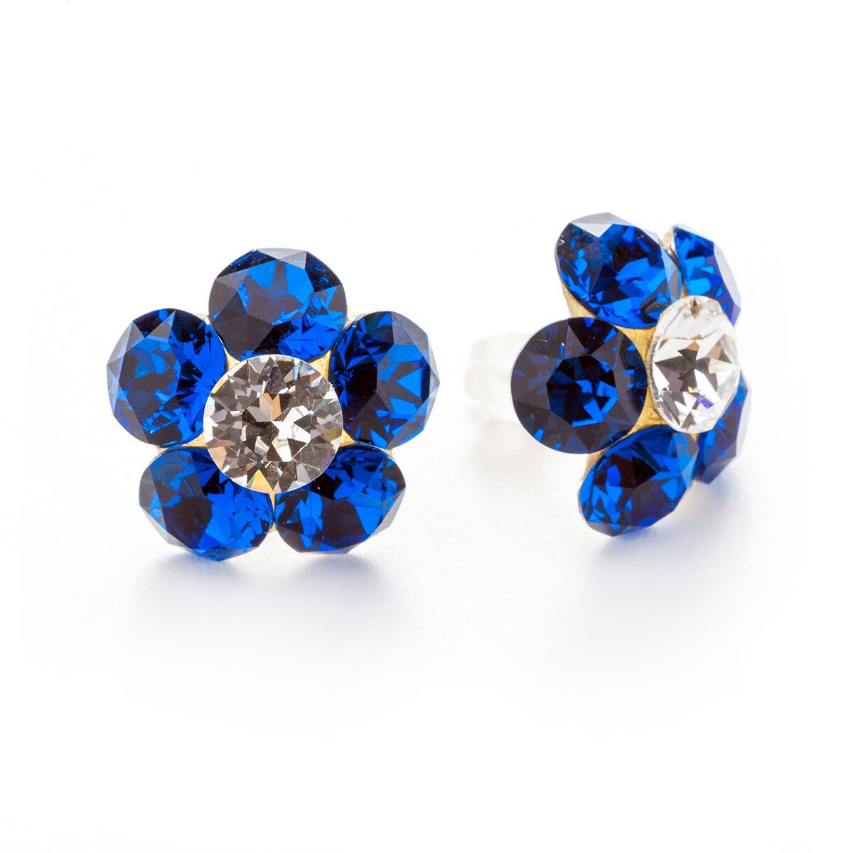Cercei Argint DaviCrystals cu cristale floare l cu tija capriblue