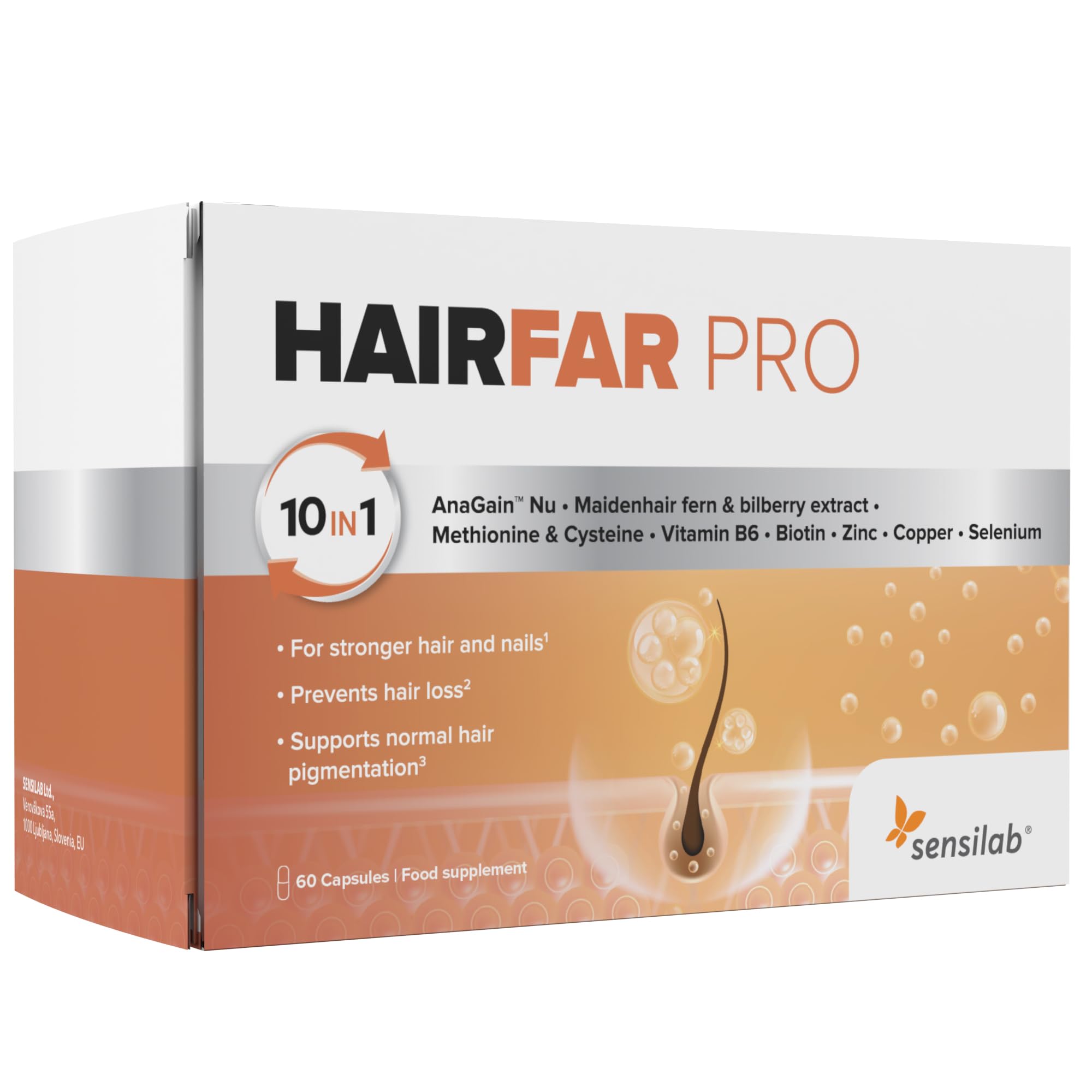 PSRN HAIR 700 300 セット Vitamine pentru păr, SENSILAB, Hairfar Pro, Biotina, Seleniu, Zinc