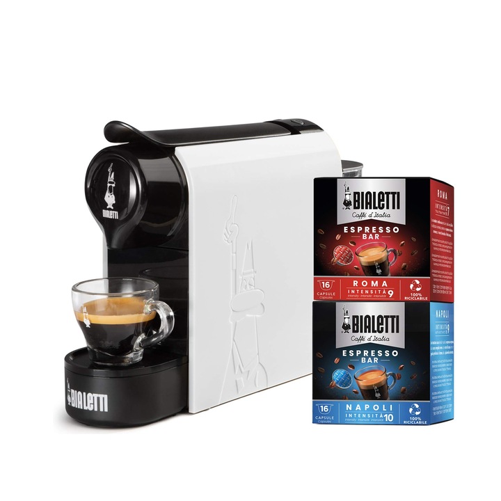 Espressor Bialetti Gioia, 32 capsule, 1450W, alb, 1.2l