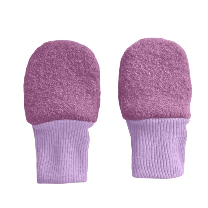 Manusi copii lana fiarta dublate cu bumbac, Mov