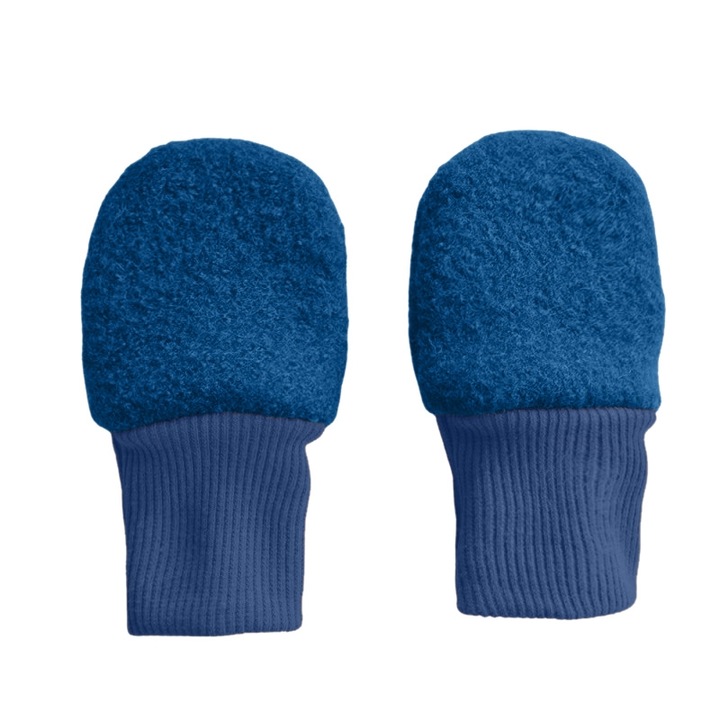 Manusi copii lana fiarta dublate cu bumbac, Albastru
