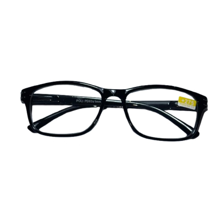 Ochelari de vedere RIF, rama plastic, dioptrie +275, culoare neagra