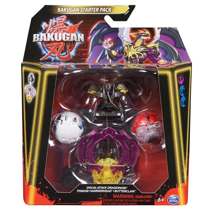 Figurina Bakugan Starter Pack Dragonoid Titanium Hammerhead Butterclaw