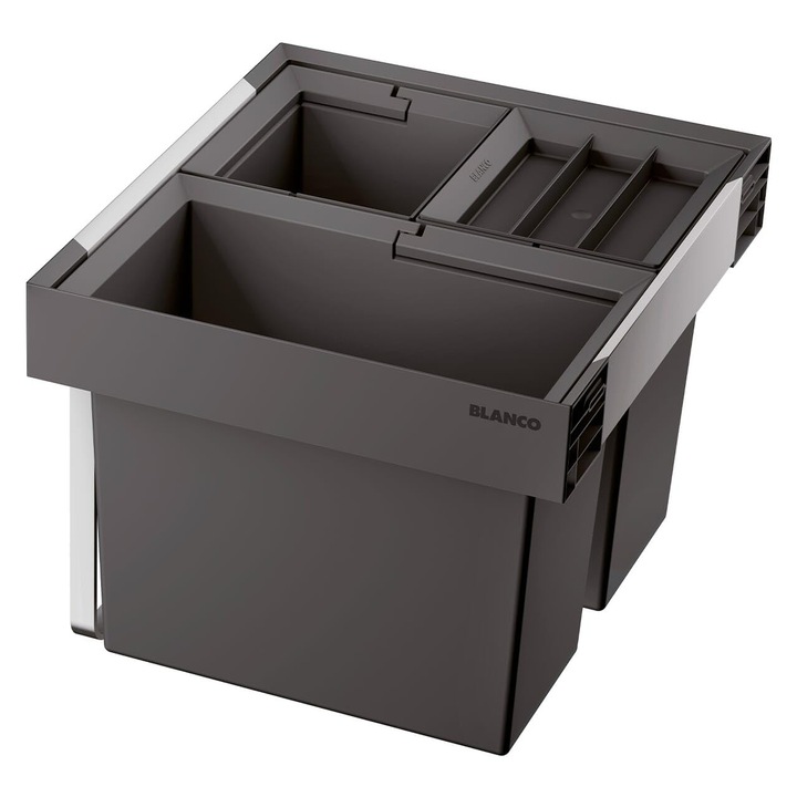 Кош за боклук Blanco Flexon II Low 50/3, комплект с 3 кофи, общ капацитет 35 литра, за шкафове 50 см