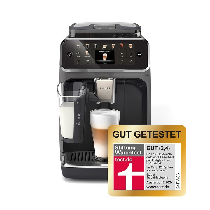 Espressor automat Philips Seria 5500, Latte Go, gri, 1500W, 1.8l