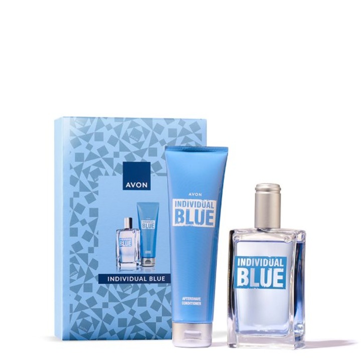 Individual Blue ajándékcsomag, Eau de toilette 100 ml + Borotválkozás utáni balzsam 100 ml, díszdoboz