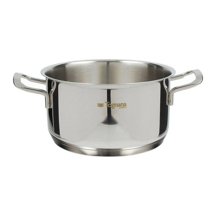 Oala inox Tognana, Vanitosa, 16cm, argintiu, cu capac, maner ergonomic