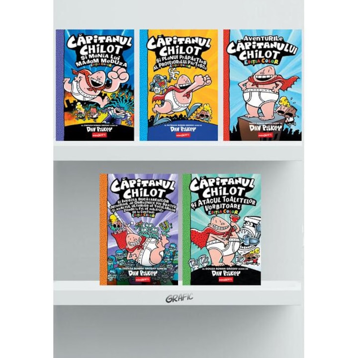 Pachet Capitanul Chilot. Editia color ( 5 volume), Dav Pilkey, miniGrafic