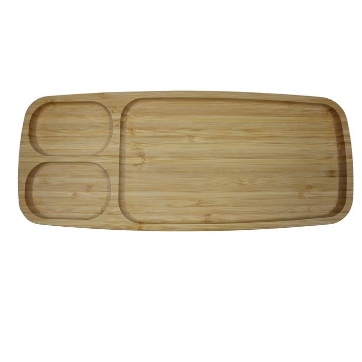 Platou de servit din bambus, Dimensiune 39x16x2 cm, Grunberg, BM6357