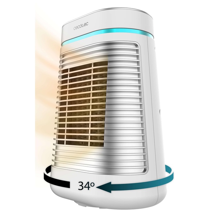 Ventilator de masă rotativ Cecotec Readywarm 1550 Max, 1500 W, oscilant, compact