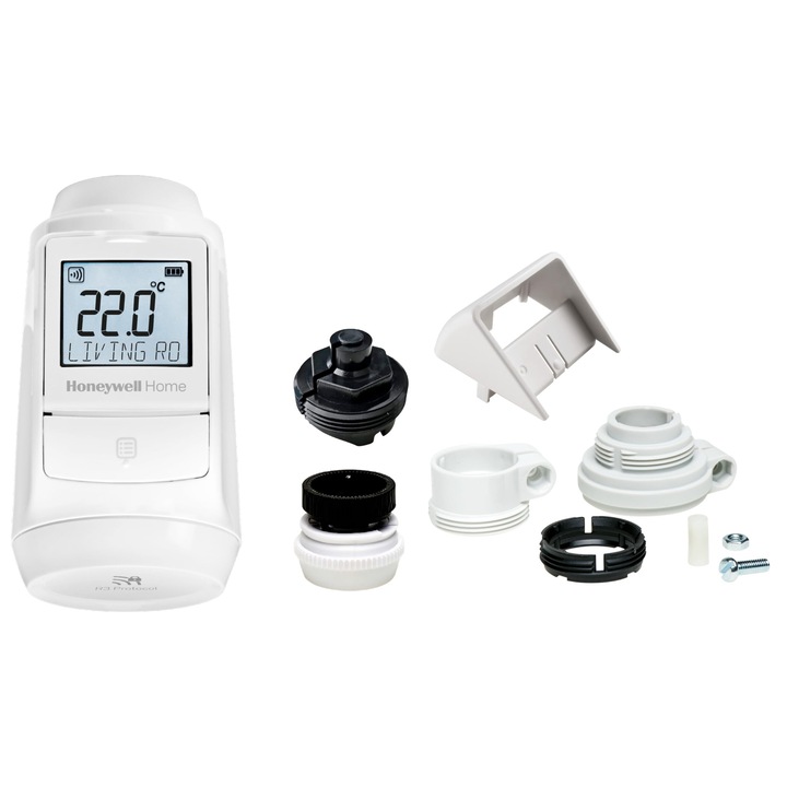 Termostat Honeywell Home Evohome, set 1 bucată, cu adaptoare, optimizare sistem încălzire, pentru cameră