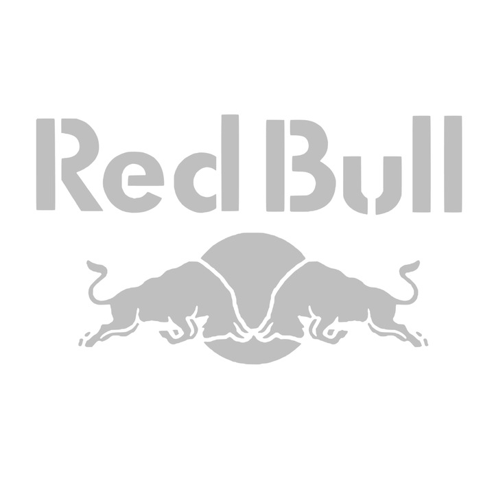 Sticker auto decorativ, rezistent la apa si UV, tip Red Bull, 30cm, gri