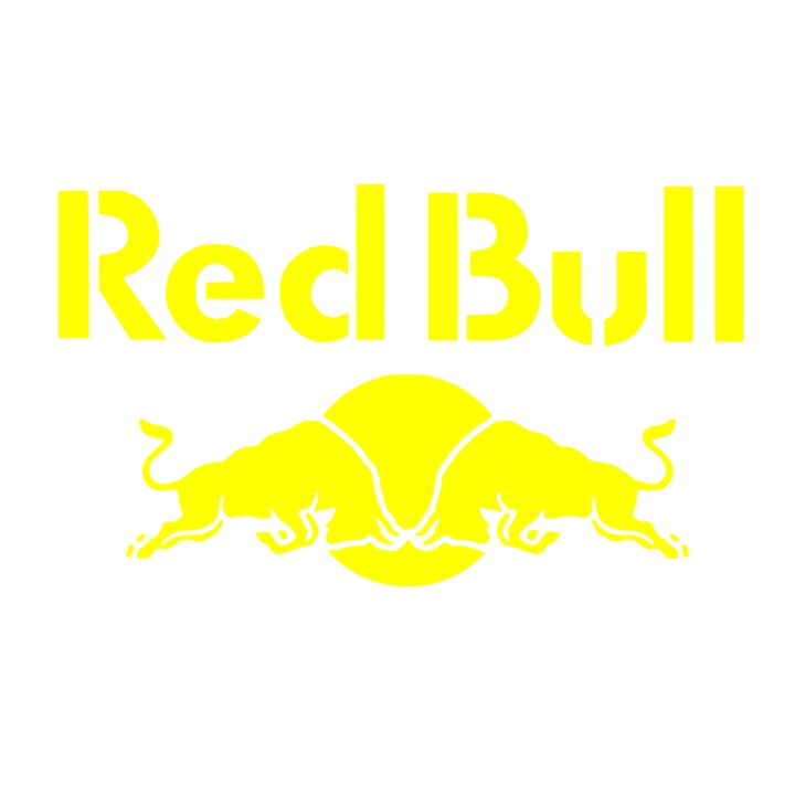 Sticker auto decorativ, rezistent la apa si UV, tip Red Bull, 20cm, galben