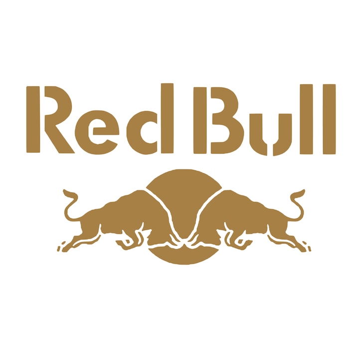 Sticker auto decorativ, rezistent la apa si UV, model Red Bull, 30cm, cupru