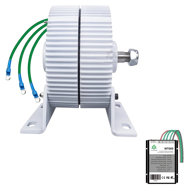 Generator eolian 300W, constructie durabila, cu baza, 24V, 3 faze