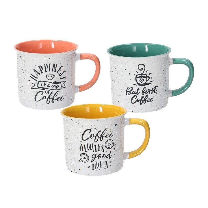 Cana ceramica Tognana Des Arts Happy Coffee, multicolor, 350ml