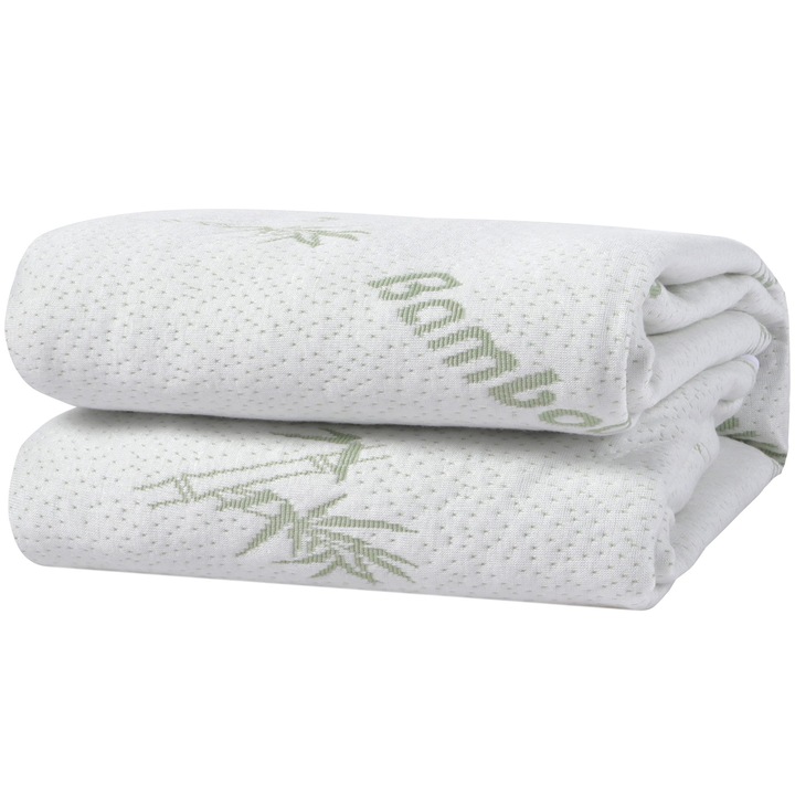 Protectie Saltea Impermeabila Faria, Husa din Bambus si Poliester, 100x200 cm