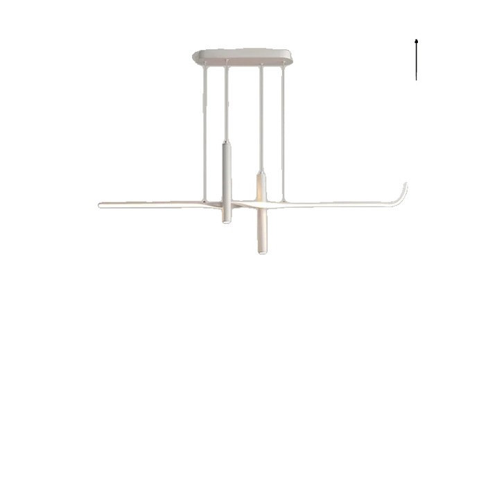 Lustra moderna, design elegant, lumina calda, alb, 80cm
