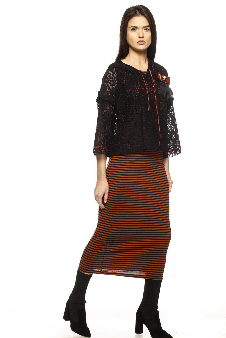 Rochie de zi, din doua piese, MIYU, multicolora