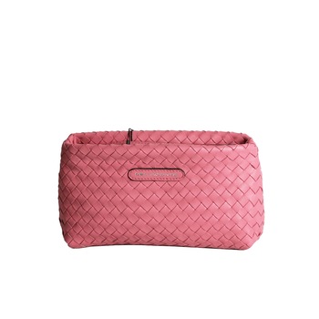 Poseta plic din piele naturala impletita manual, Dellaconte, Roz Poseta plic din piele naturala impletita manual, Dellaconte, Roz