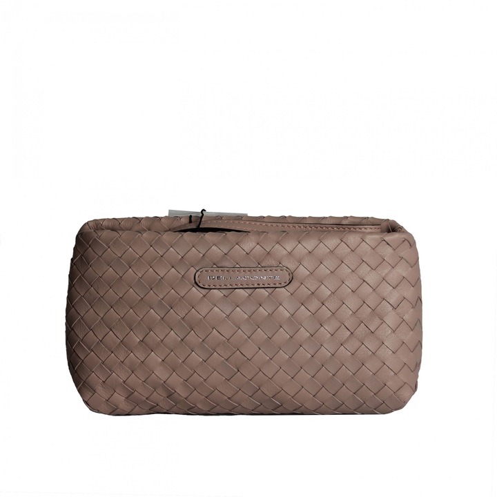 Kézzel szőtt természetes bőr borítéktáska, Dellaconte, különleges rózsaszín