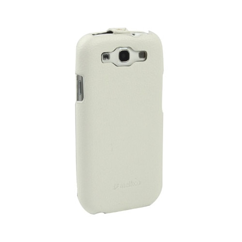 Husa protectie SKY MELKCO pentru SAMSUNG GALAXY S3 (i 9300), Flip vertical, Piele - Alb