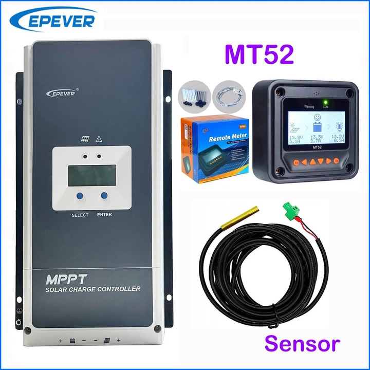 Controler de incarcare solara, EPEVER, Tracer6420AN, tehnologie inteligenta, 100A, cu senzor MT52