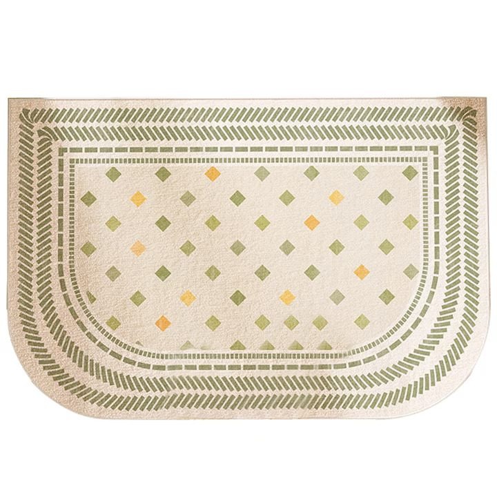 Covor de Baie Faria Antiderapant, Design Modern, Verde-Bej, 40x60cm