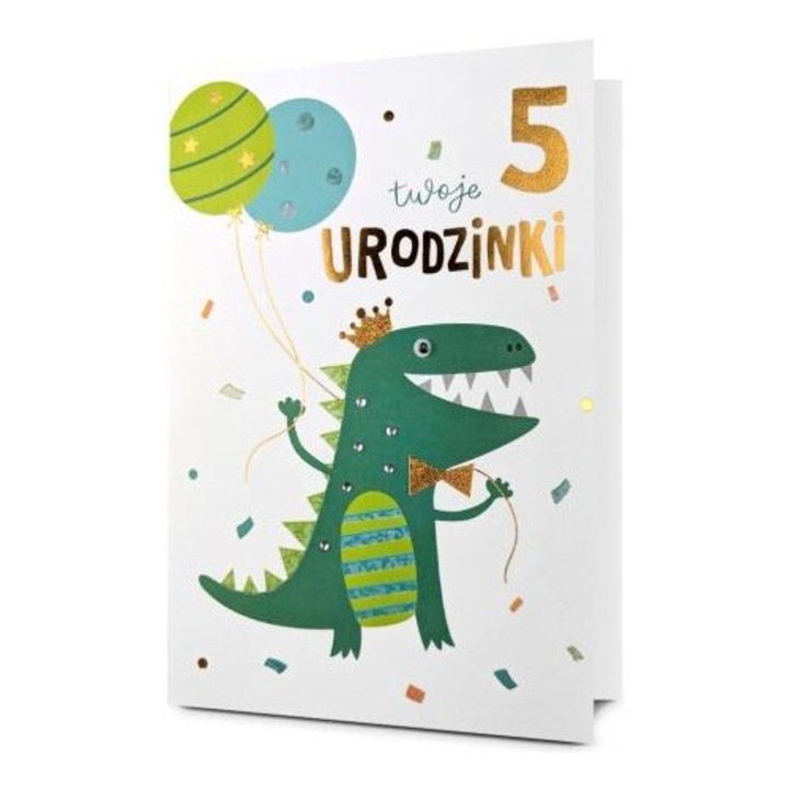 Felicitare B6 Pan Dragon, Urodziny, decorata, cu 3D, cu plic asortat