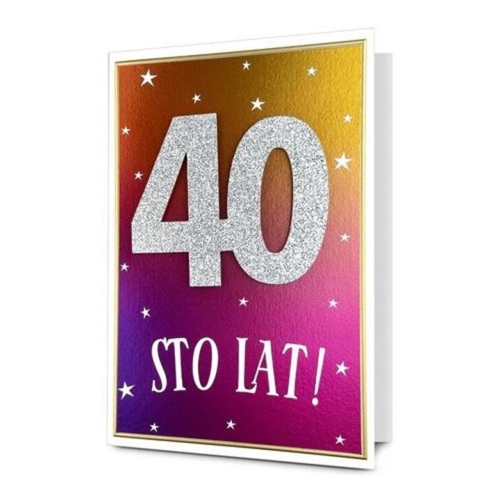 Felicitare B6 Urodziny 40, Pan Dragon, set cu plic, colorat