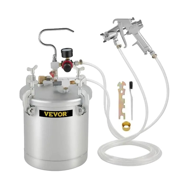 Пистолет за боядисване, капацитет 10L, пълен комплект, 45-60 PSI, 3/8" вход за течност, 6.0-8.8 CFM разход на въздух, VEVOR