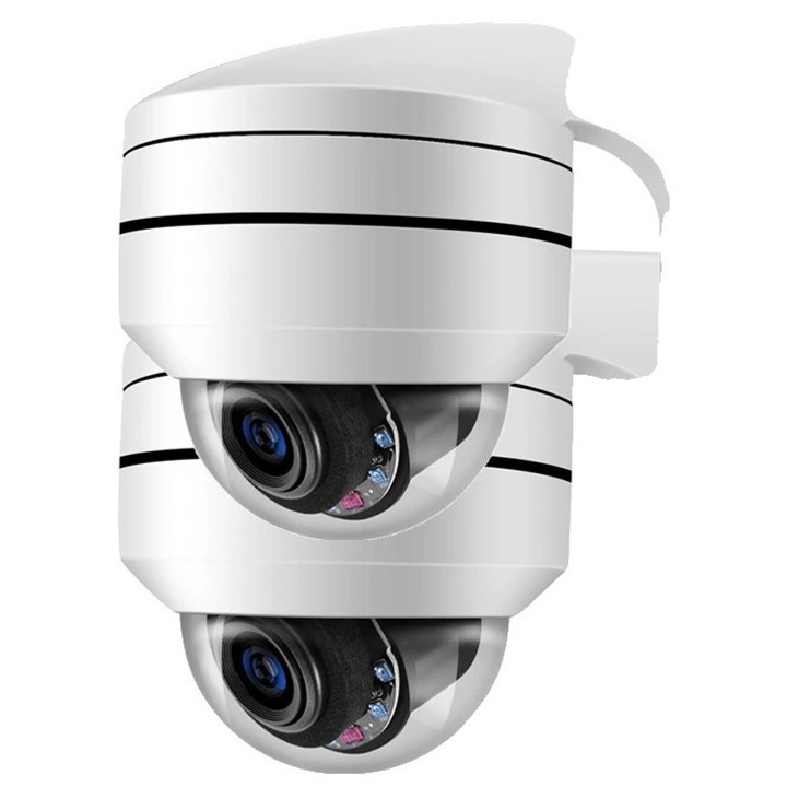 Camera de supraveghere, 12x zoom optic, 8MP, IP66, set de 2 bucati