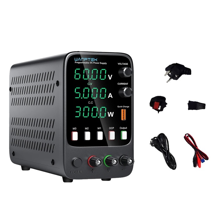Захранващ блок, APS605H 60V5A, регулиране на напрежението, цифров дисплей, 0-10A, 0-30V/0-60V, метален корпус
