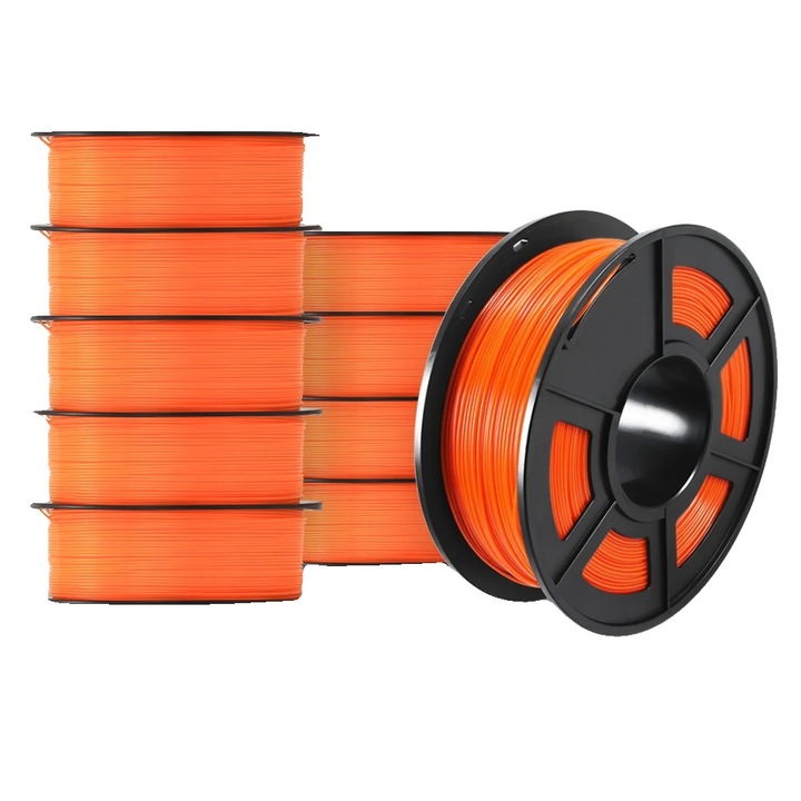 Filament 3D, PETG, narancssárga, 1.75mm, 10 tekercses szett
