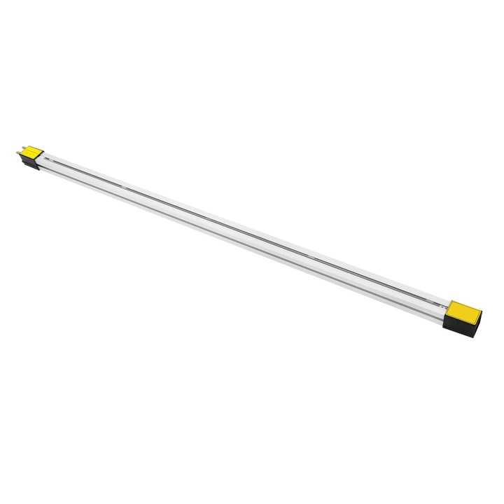 Masina de indoit tevi acrilice, 1500W, latime 122cm, metalic/transparent, 135x4x4cm