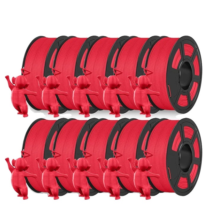 Filament 3D, PLA, 1.75mm, matt piros, 1kg