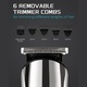 Aparat de tuns multifunctional, 6 capete, argintiu/negru, cu incarcare rapida USB, design ergonomic
