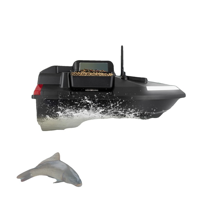 Barca de nadire GPS, constructie durabila, baterie de lunga durata, neagra, 49x26.4x28.1cm