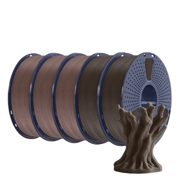 Filament PLA, textura lemnoasa naturala, design fara incurcaturi, 1.75mm, 330m, set 1kg