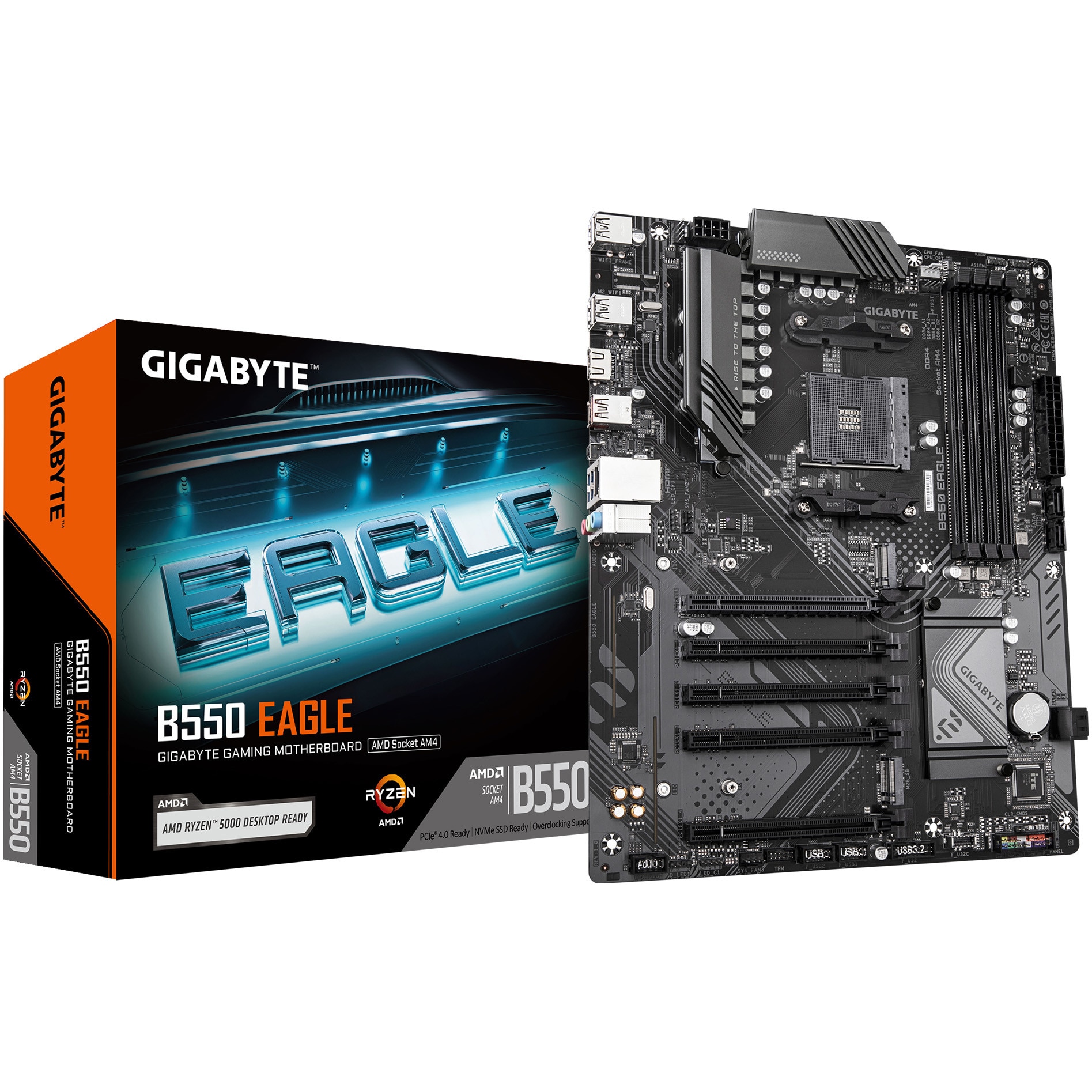 Placa de baza Gigabyte B550 EAGLE, AM4, DDR4, ATX, Negru